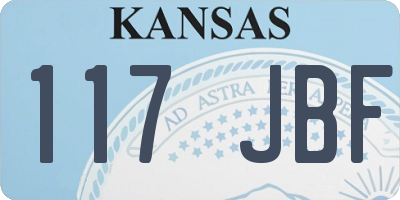 KS license plate 117JBF