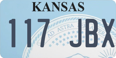 KS license plate 117JBX