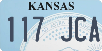 KS license plate 117JCA