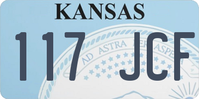 KS license plate 117JCF