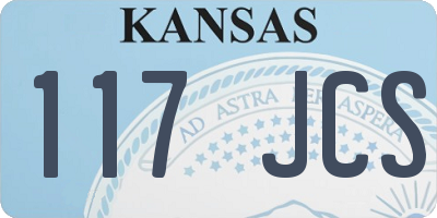 KS license plate 117JCS