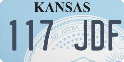 KS license plate 117JDF