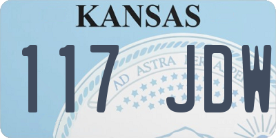 KS license plate 117JDW