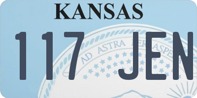 KS license plate 117JEN