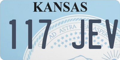 KS license plate 117JEV