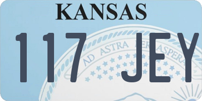 KS license plate 117JEY