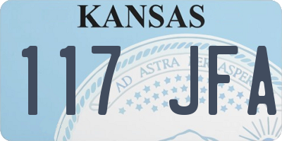 KS license plate 117JFA