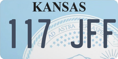 KS license plate 117JFF