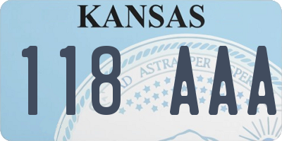 KS license plate 118AAA