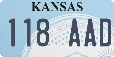 KS license plate 118AAD