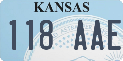 KS license plate 118AAE