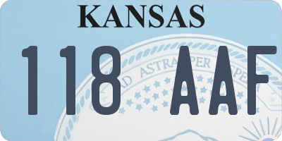 KS license plate 118AAF