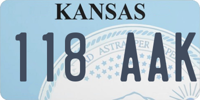 KS license plate 118AAK