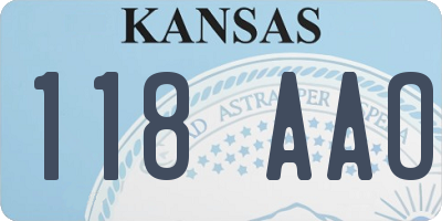 KS license plate 118AAO