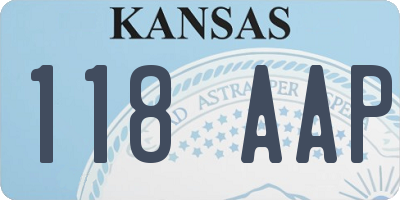 KS license plate 118AAP