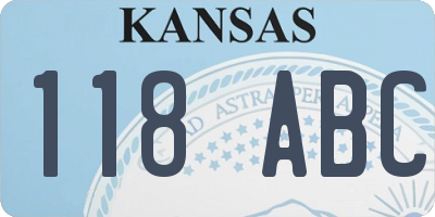 KS license plate 118ABC