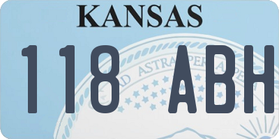 KS license plate 118ABH