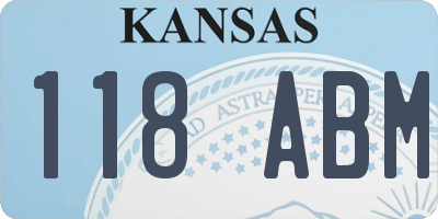 KS license plate 118ABM