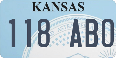 KS license plate 118ABO