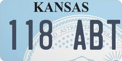 KS license plate 118ABT
