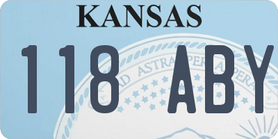 KS license plate 118ABY