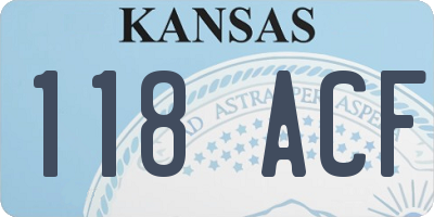 KS license plate 118ACF