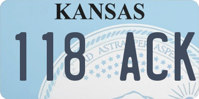 KS license plate 118ACK