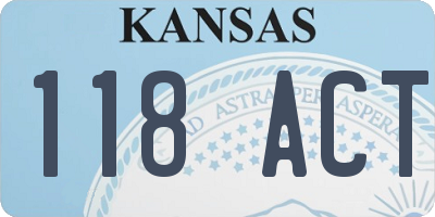 KS license plate 118ACT