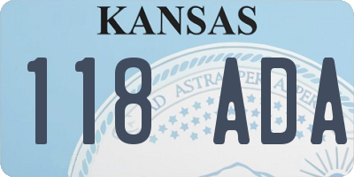 KS license plate 118ADA