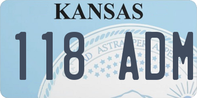 KS license plate 118ADM