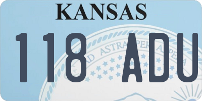KS license plate 118ADU