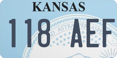 KS license plate 118AEF