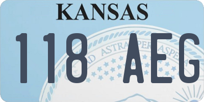 KS license plate 118AEG
