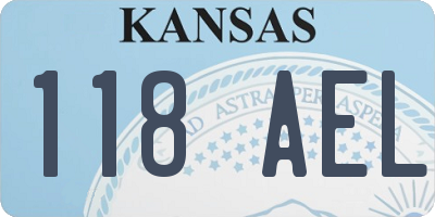 KS license plate 118AEL