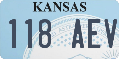 KS license plate 118AEV
