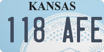 KS license plate 118AFE