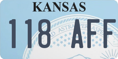 KS license plate 118AFF