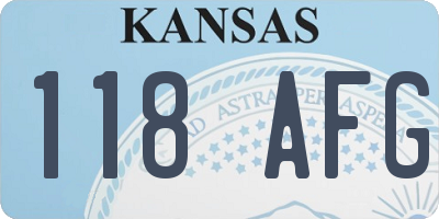 KS license plate 118AFG