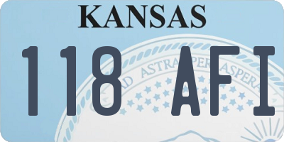 KS license plate 118AFI