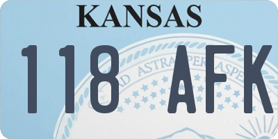 KS license plate 118AFK