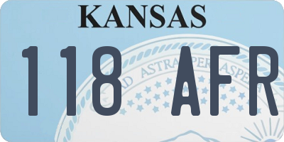 KS license plate 118AFR