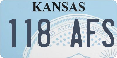 KS license plate 118AFS