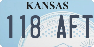 KS license plate 118AFT