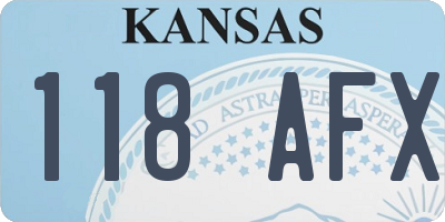 KS license plate 118AFX