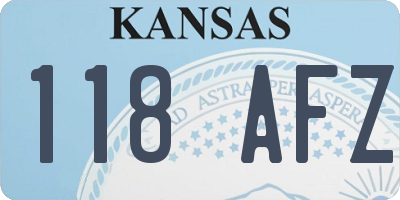 KS license plate 118AFZ