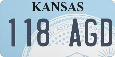 KS license plate 118AGD
