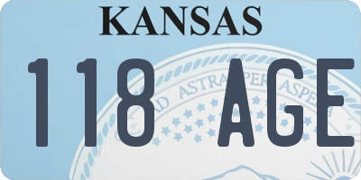 KS license plate 118AGE