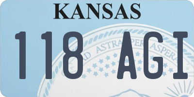 KS license plate 118AGI