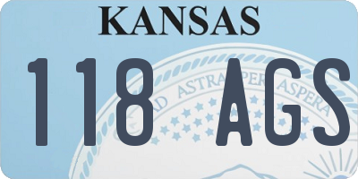 KS license plate 118AGS