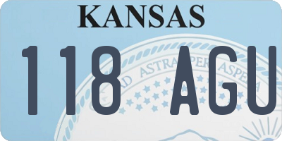 KS license plate 118AGU